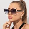 Oversized Cat Eye Sunglasses Women New Vintage Shades Brand Design Retro Big Sun Glasses Uv400 Fashion Rimless Eyewear Female