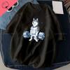 Футболка с принтом «Тяжелая атлетика» для кошек Work Out Funny Gym Design Sticker Graphic Высококачественные хлопковые футболки для мужчин Одежда Camisetas