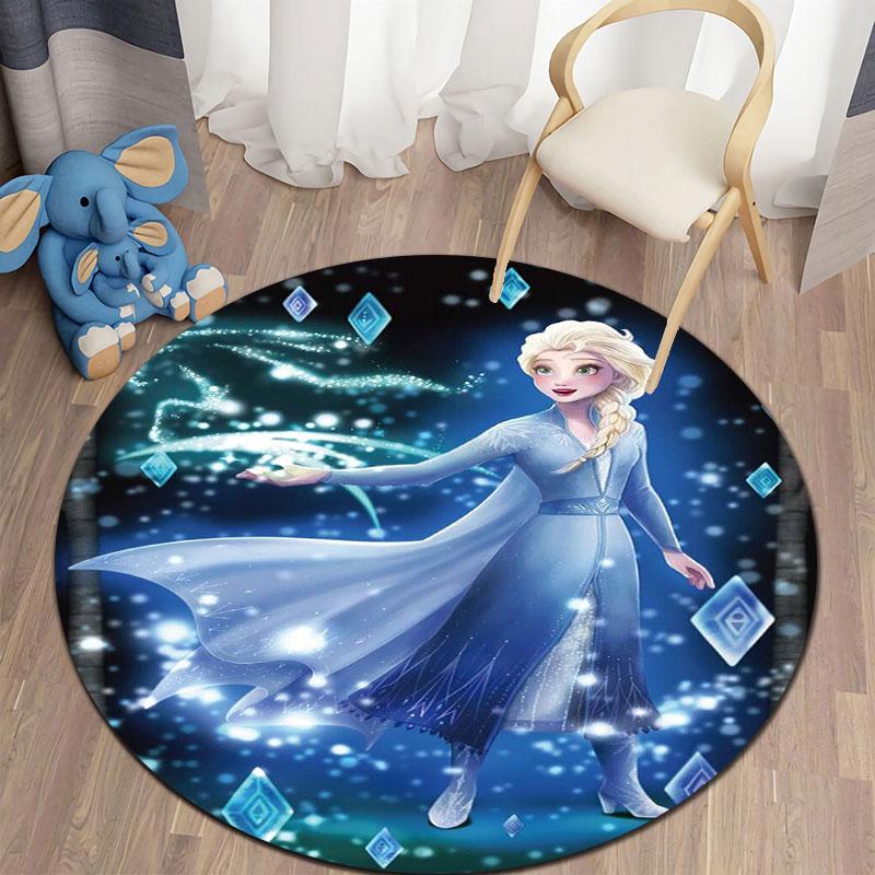 Elsa Print Round Rugs in 5 Sizes, Suitable for Decorating Living Rooms, Bedrooms, Tables, Chairs, Sofas, Etc.