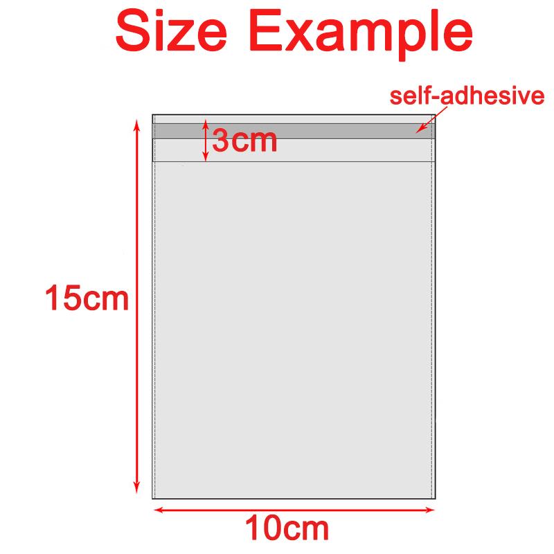 100 шт. Самоклеящиеся прозрачные пластиковые пакеты OPP для упаковки подарков, сумки для упаковки ювелирных аксессуаров