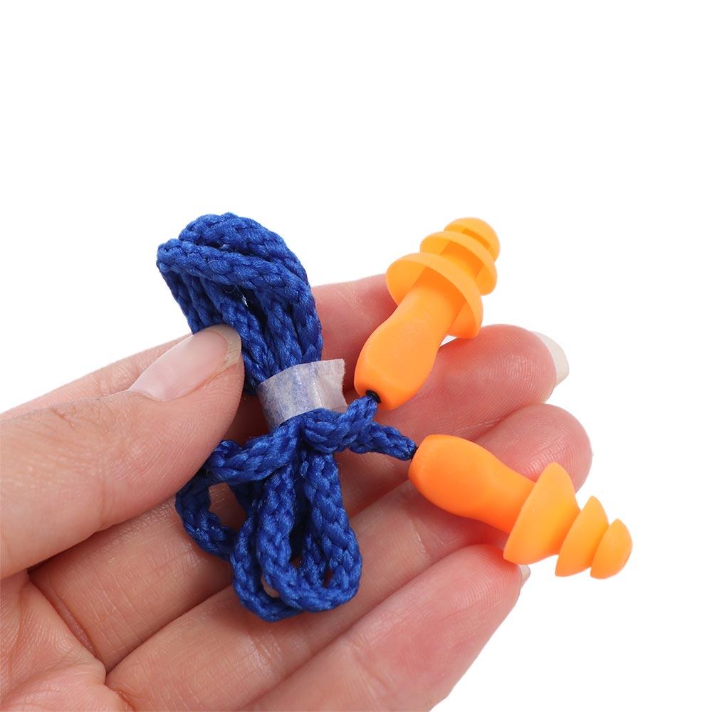 10PCS Corded Insulation Earplug Soft Ear Plugs Learning Silicone Noise Earplug for Abatement Noise