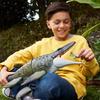 Mattel Jurassic World Battle Action Mosasaurus Kids Moving Dinosaur in Ages 4 and JCH00 Figure, Large, Toy, Approx. 65.4cm Length, Up, Brown,