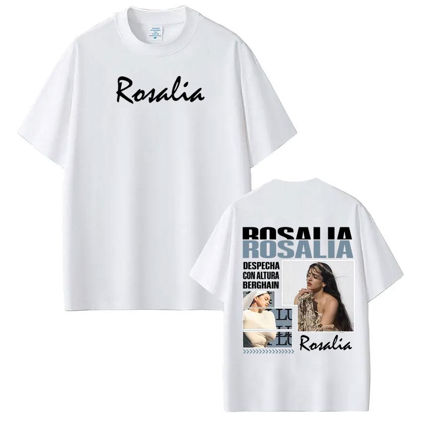 Футболка с принтом Rosalía LUX Tour для мужчин и женщин, модная, хлопковая, повседневная, оверсайз, свободная, хип-хоп, подарки для фанатов