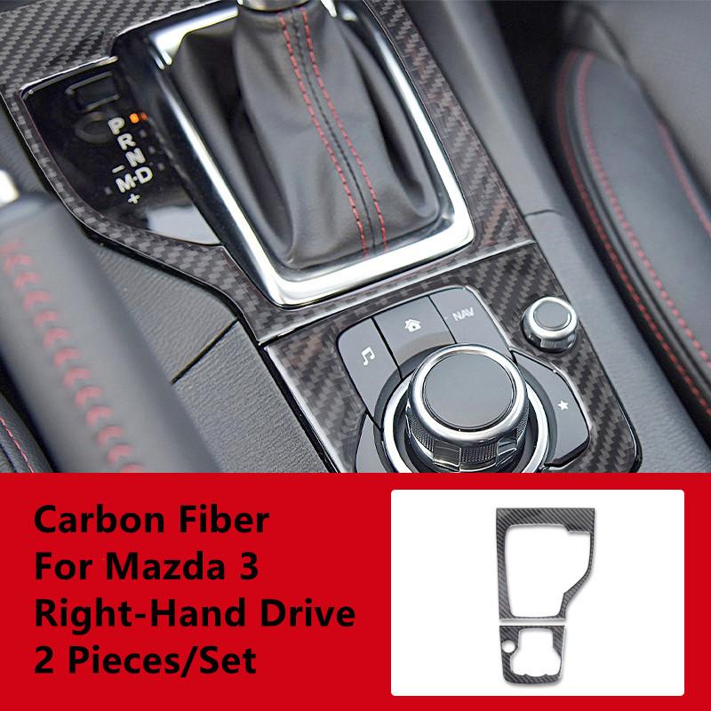 Углеродное волокно автомобильная дверь, панель переключения передач, центральное управление, декоративная крышка, наклейки для салона автомобиля Mazda 3 Axela