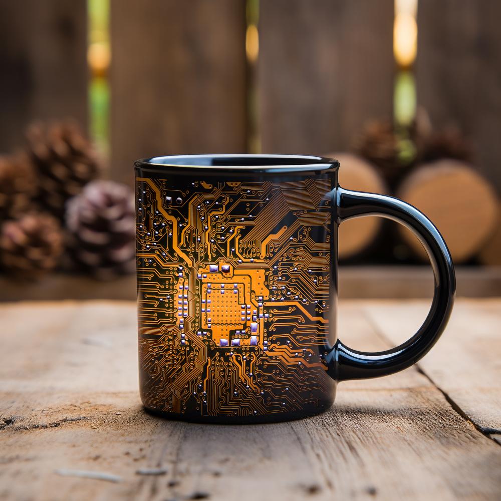 Circuit Board Pattern Ceramic Mug Engineer Designer Boyfriend Birthday Gift Water Cup Coffee Cup