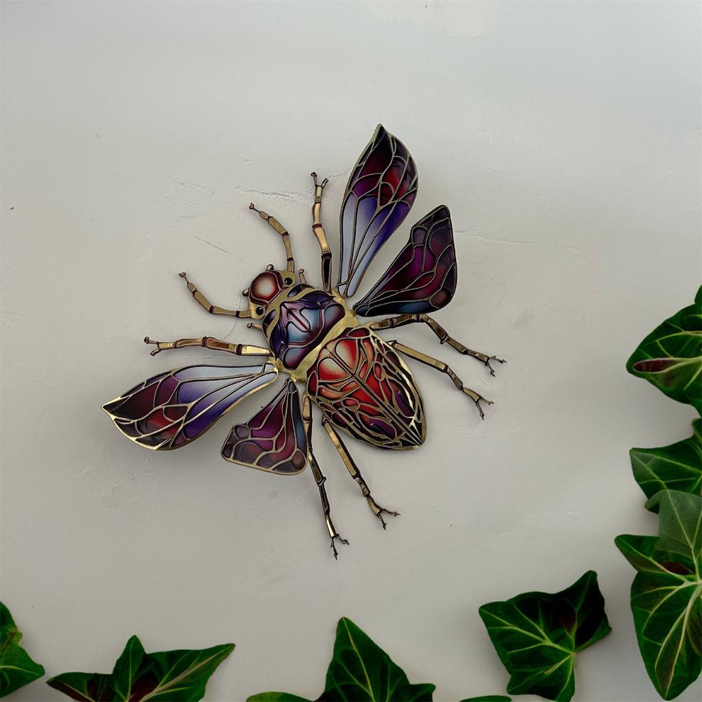 Metal Beetles Decor Indoor Outdoor Wall Decor Beetles Ornaments Wall Sculptures Hangings Decoration for Garden Yard Home