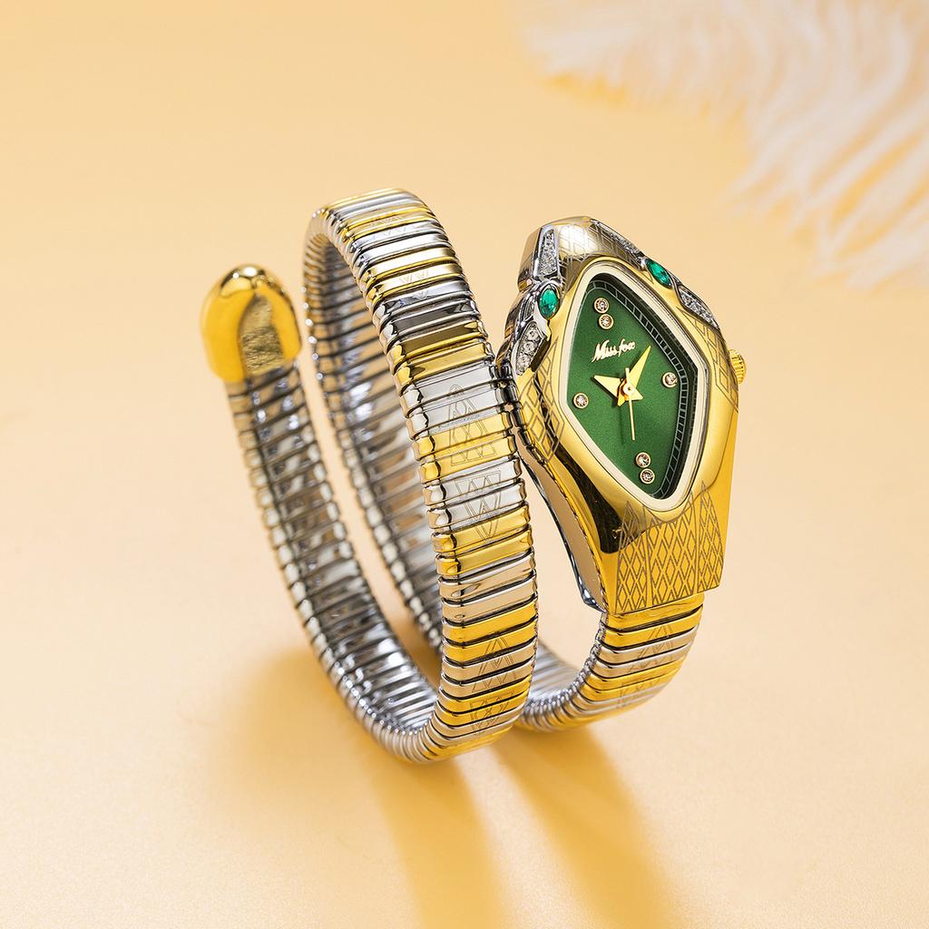 MISSFOX Платье Змея Форма Браслет Женские Часы Лучшие Элегантные Водонепроницаемые Кварцевые Ювелирные Часы