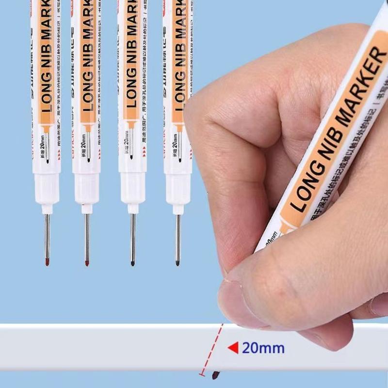 5pcs Long Nib Marker Pens Waterproof, Fast Drying Deep Reach Marker Perfect for Deep Holes in Metal and Wood Crafts