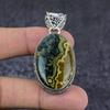 Ocean Jasper Gemstone Handmade 925 Sterling Silver Jewelry Pendant 2.17" T4k49