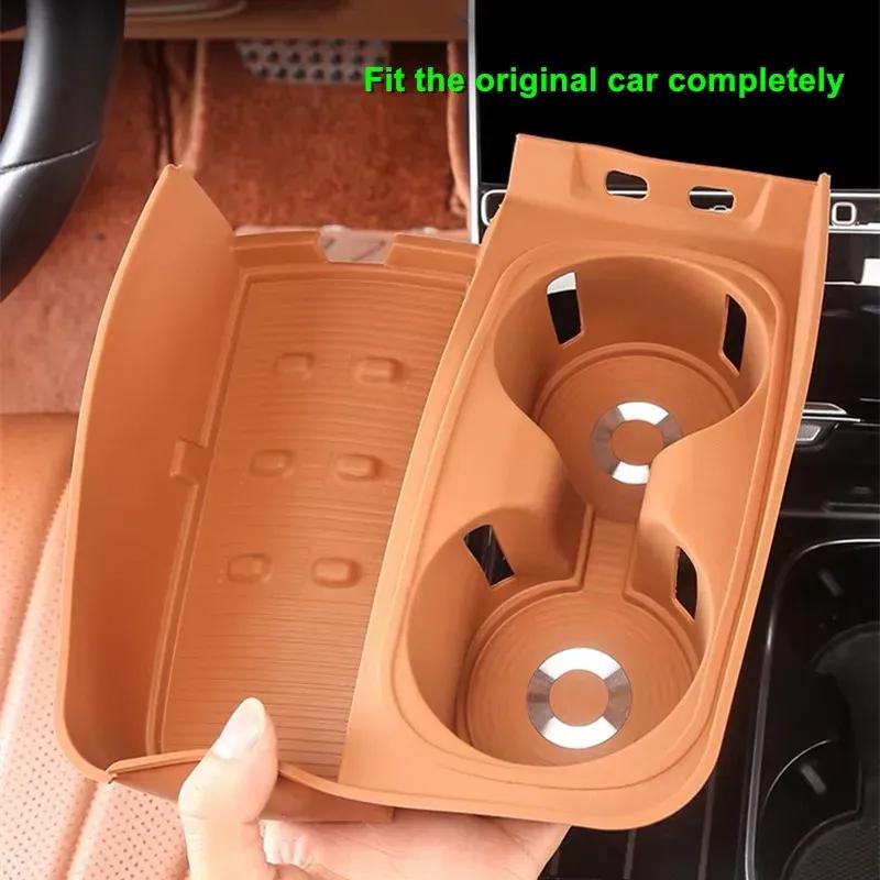 Car Central Console Water Cup Holder Silicone Protective Cover Storage Box For Mercedes Benz S Class W223 S400 S450 S480 S500