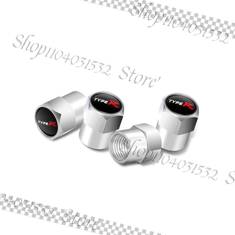 Car Decor 4Pcs/Set Type R Logo Emblem Car Wheel Tire Valve Caps Dust Covers For Honda Civic Accord Mugen CRV Odyssey City