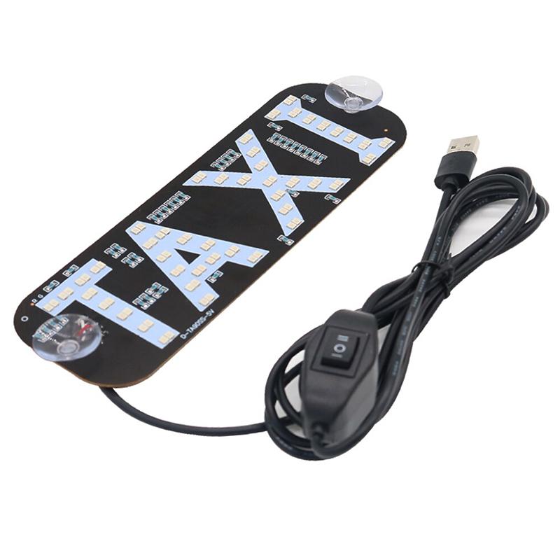 Световой знак такси, Двухцветный светодиодный знак такси, 2-цветный светодиодный фонарь такси с возможностью изменения цвета, Крепление на окно автомобиля с USB (Красный и зеленый, USB)