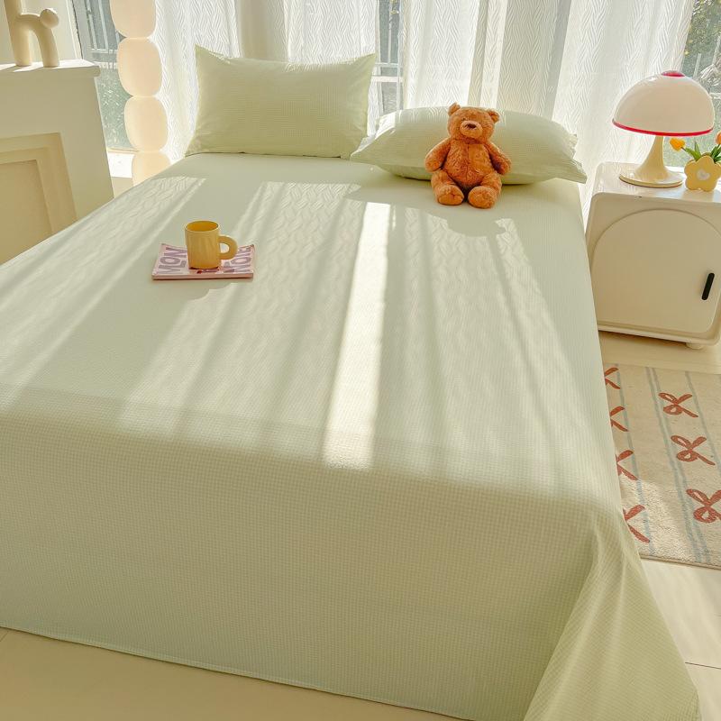 Class A maternal and infant grade washed cotton sheets single piece sandpaper quilt single three-piece set bed hat cover printed pillowcase
