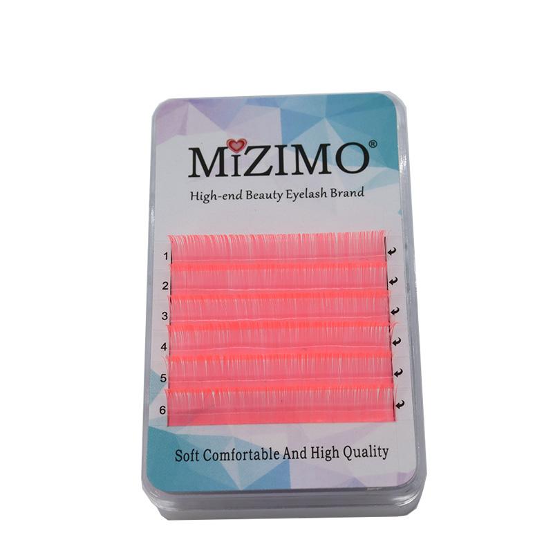 Single Pink Eyelash, Luminous Color Grafted False Eyelash,MIZIMO, 0.07mm, C/D, Eye Makeup,
