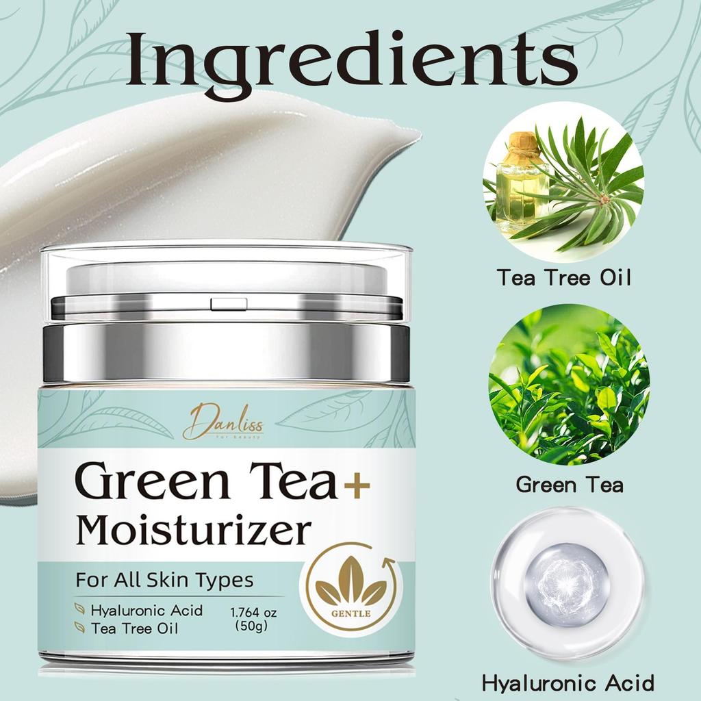 Увлажняющий крем с зеленым чаем — восстанавливает, увлажняет, успокаивает и освежает кожу лица — для всех типов кожи.