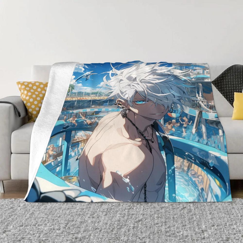 Jujutsu Kaisen-Gojo Satoru Bed Throw Blanket for Sofa Luxury Bedding Fluffy Plaid Custom Blankets King Size Home Interior Knee &