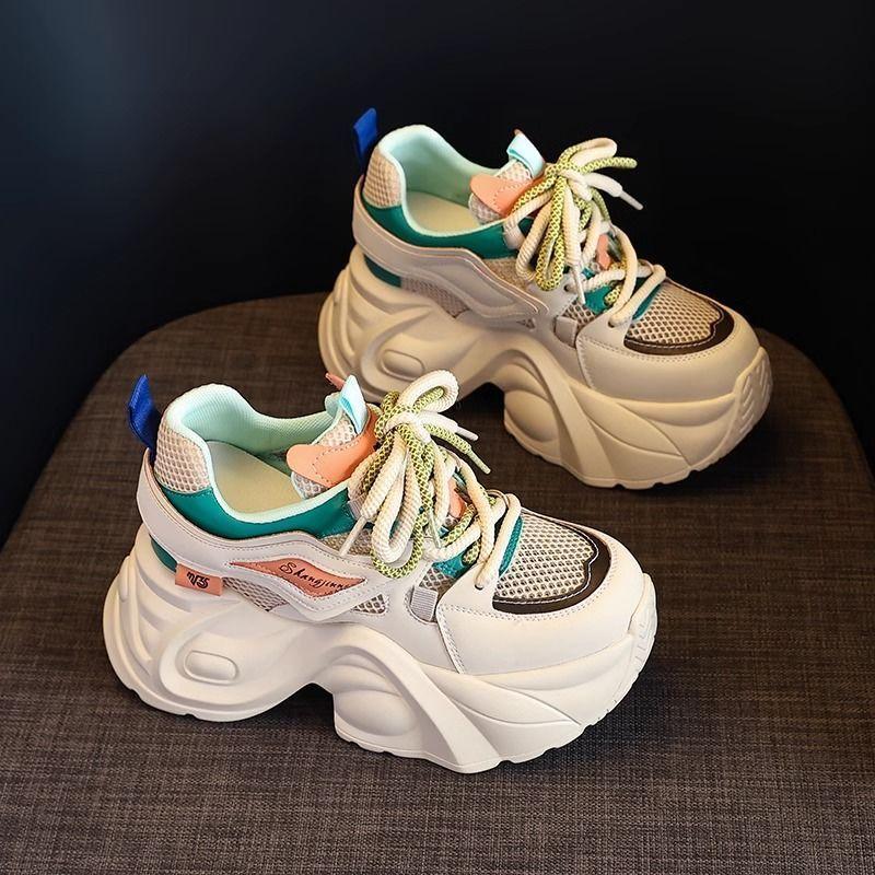 Модные женские кроссовки на шнуровке с высокой платформой, женская обувь, дизайнерская, роскошная, предложения, хлопок, 2025, новое предложение, стильные