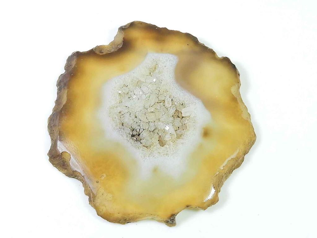 51X51MM Natural Solar Druzy Agate Slice Round Cabochon Loose Gemstone 118Cts SK-1818