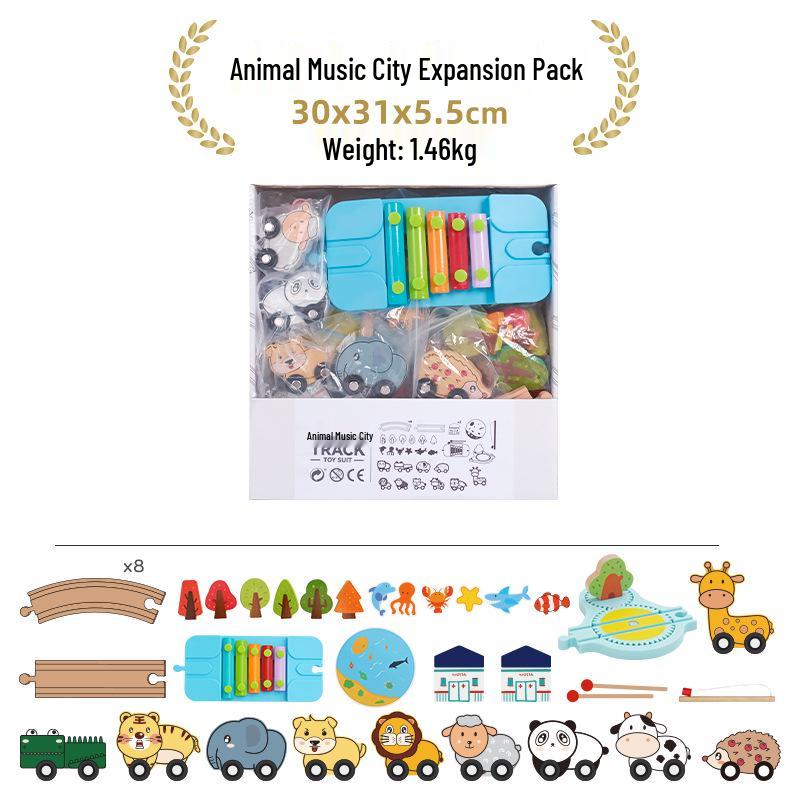 Wooden Electric Train Track Building Blocks - Compatible with Thomas