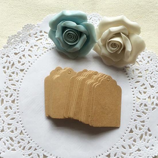 100pcs Wedding Party Kraft Paper Hang Tags Favor Punch Label Price Gift Cards