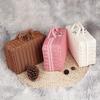Box Woven Rattan Basket Retro Storage Box Decorative Props Suitcase with Hand Gift Box