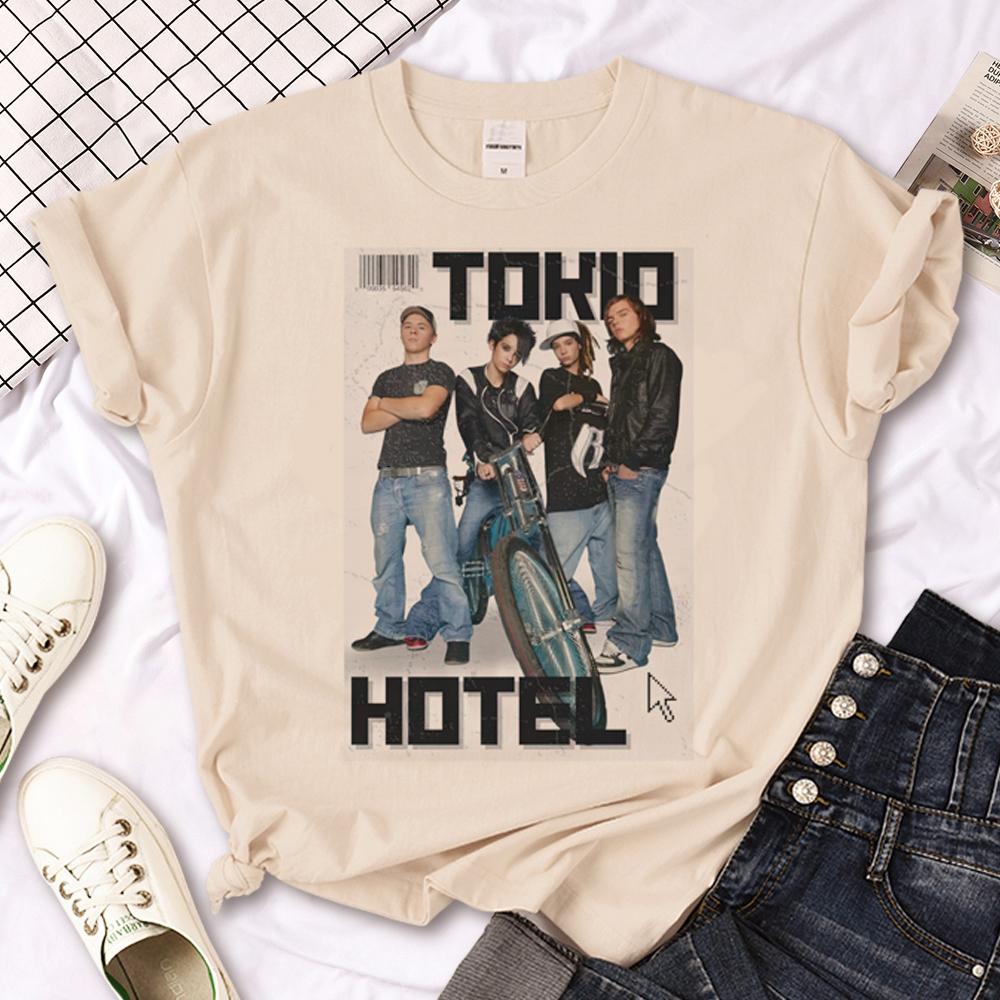Футболка Tokio Hotel для подростка Университетская Дышащая Готическая Цифровая футболка Ретро корейская одежда с принтом Красочная Готическая эстетика