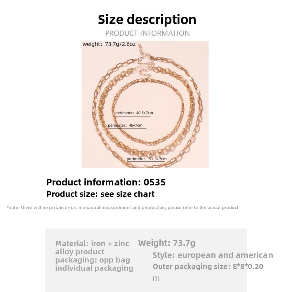 Нишевое ретро персонализированное металлическое ожерелье толстая цепь любовь сплав кулон женский набор ожерелий