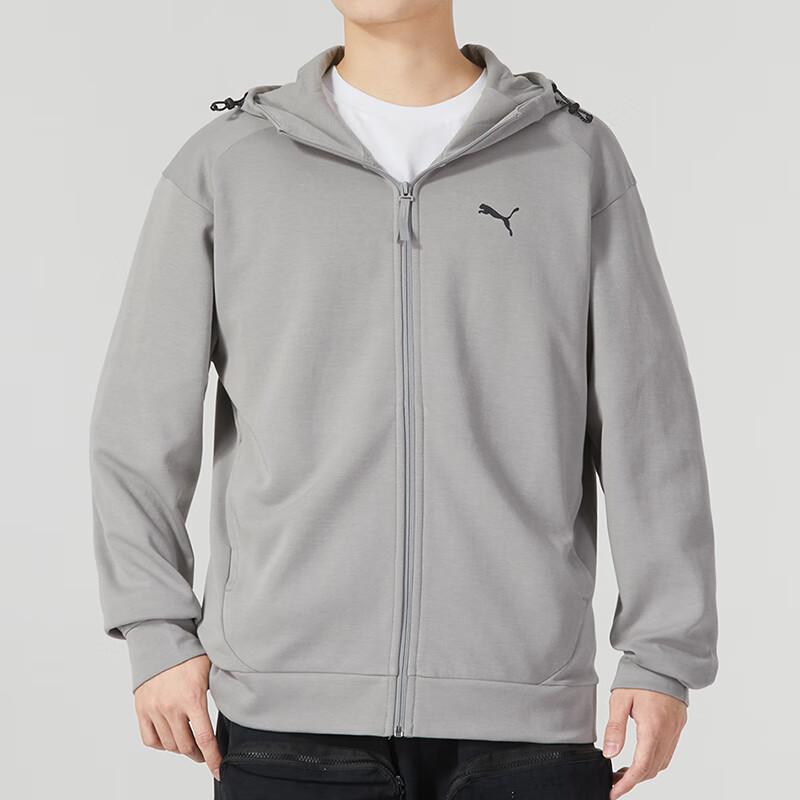 Puma Спортивная дышащая повседневная куртка с логотипом и капюшоном, мужская куртка серого цвета 678367-14