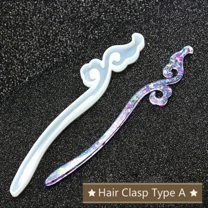 Transparent Hairpin Silicone Special Mould for Resin DIY Hair Jewelry Making Mold Epoxy Resin Molds (Molds Only)