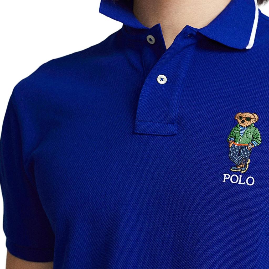 Polo Ralph Lauren SS22 Classic Bear Embroidered Short Sleeve Polo Shirt Men tops Blue 710867573001