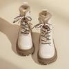 2025 Women's White Martin Boots: Non-Slip, Short, Plus Velvet, Thick-Soled Snow Boots for Autumn & Winter