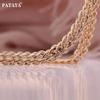 Rose Gold Color Pleated Lace Hip Hop Style Bracelet Necklace Chain