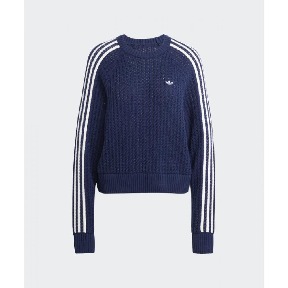 Adidas Knitted Crew Sweatshirt   Navy  Jd0906
