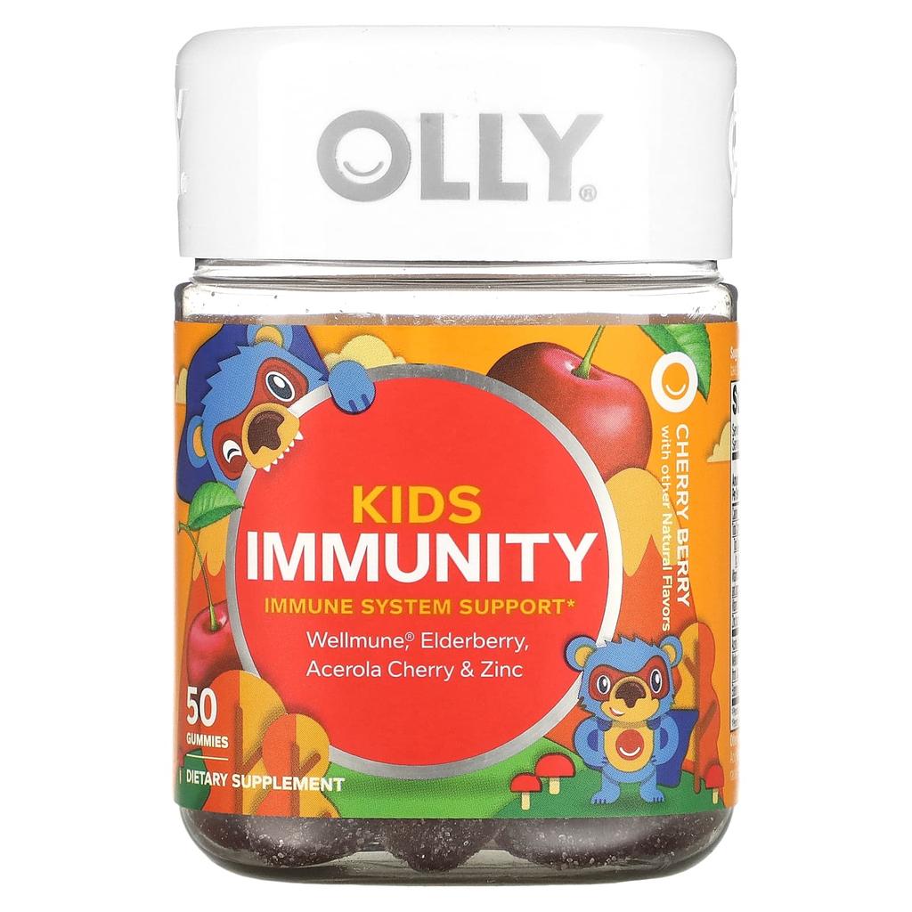 OLLY Kids Immunity, Cherry Berry, 50 Gummies