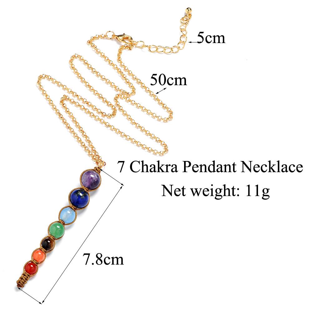 Multicolor Lava 7 Chakra Healing Balance Beads Necklace Women Necklaces & Pendants Reiki Spiritual Yoga Jewelry Pendant Necklace
