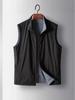 Men's Reversible Knit Vest - Business Casual, Autumn/Winter, Stand-up Collar, Light Luxury, Sleeveless, Versatile Outerwear.