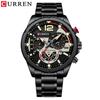 CURREN Роскошные брендовые спортивные наручные часы для мужчин, светящиеся кварцевые часы, повседневные мужские часы из нержавеющей стали с хронографом 8395