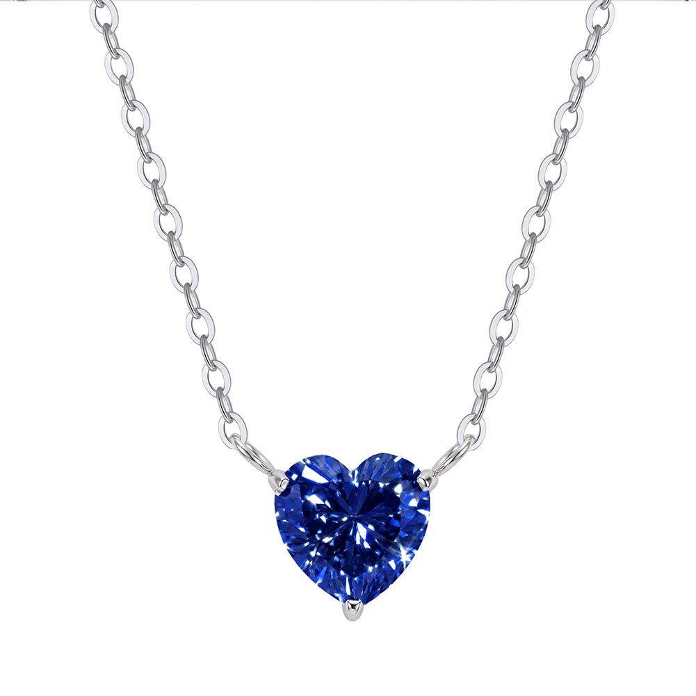 Vibrant Pink Heart AAA Cubic Zirconia Solitaire Pendant Necklace 316 Stainless Steel Adjustable Chain Necklaces