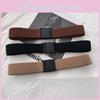 Универсальный Эластичный Пояс для Женщин со Стильной Пластиковой Пряжкой в Элегантном Черном Цвете