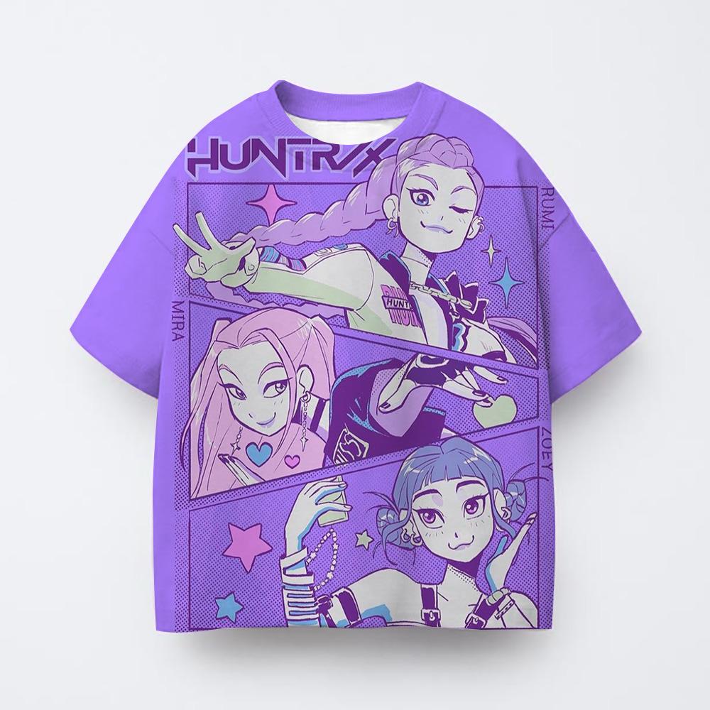 Kpop Witch Hunting GroupCute Cartoon Animal Printed Girls T Shirt Summer Birthday Party Kids Boys Short Sleeve T-shirts Children