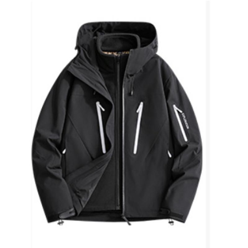 Три в одном куртка с капюшоном для активного отдыха, мужская походная лыжная куртка с карманом на молнии, с клеевым прессованием, унисекс, осенняя повседневная спортивная ветровка