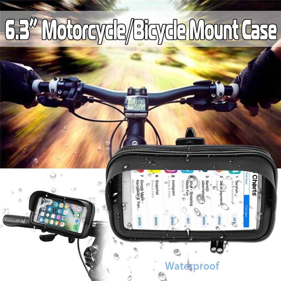 6.3 Inch Waterproof Bike Bicycle Mobile Phone Holder Stand Motorcycle Handlebar Mount Bag Case For Iphone for Samsung