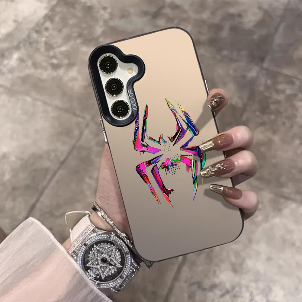 Black Spider Cartoon Cool Phone Case For Samsung Galaxy S26 Ultra S25 S24 S23 S22 PLUS FE A56 A55 A54 A53 IMD Shockproof Cover