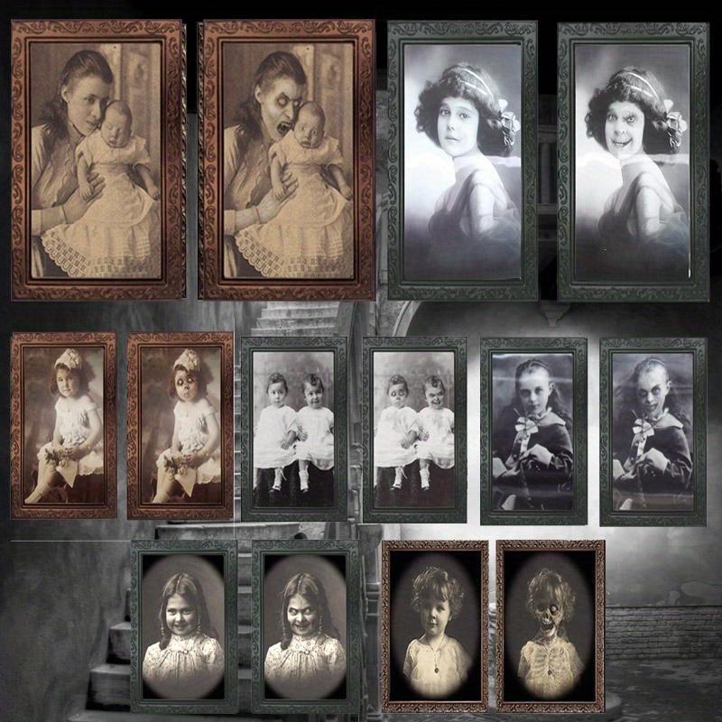 3D изменяющееся лицо привидение фоторамка украшения на Хэллоуин ужасы ремесла украшения для дома с привидениями реквизит для вечеринки на Хэллоуин