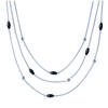 [K3674] - Колье 'Roxane' из рутениевой стали - 45 см, 3 ряда