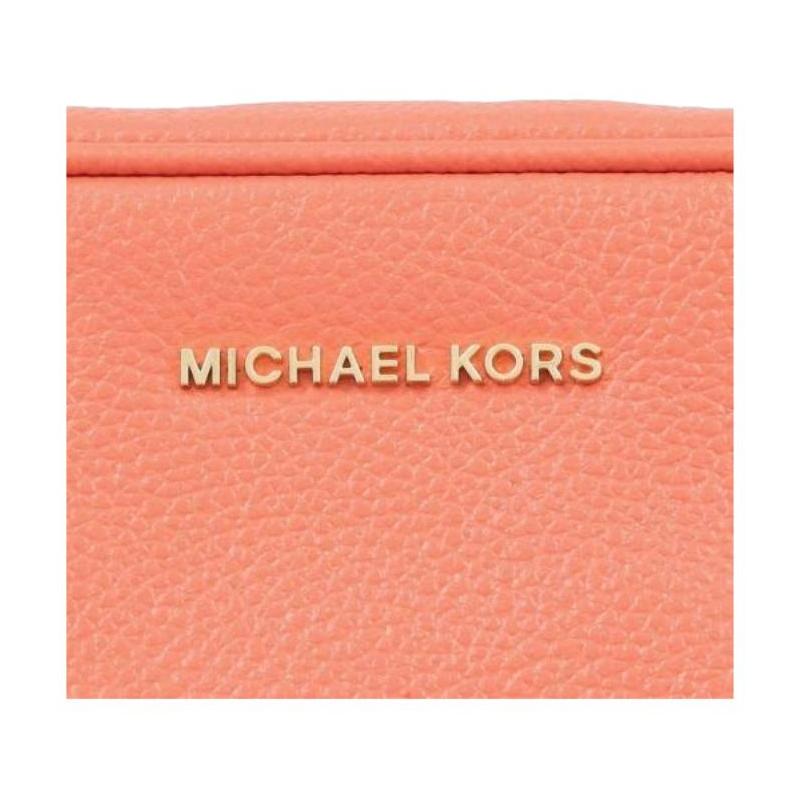 MICHAEL KORS Brand letter logo zipper closure leather shoulder bag women's orange