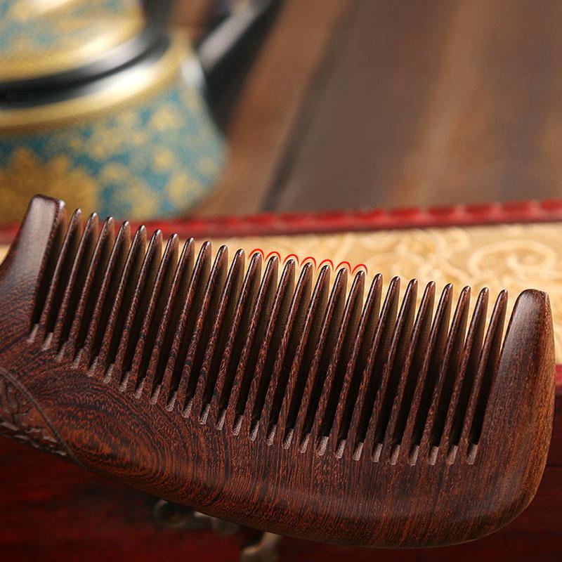 Унисекс расческа из сандалового дерева для женщин и мужчин, для дома и путешествий, деревянная, антистатическая, с мелкими зубьями, с деревянными ручками, расческа для волос