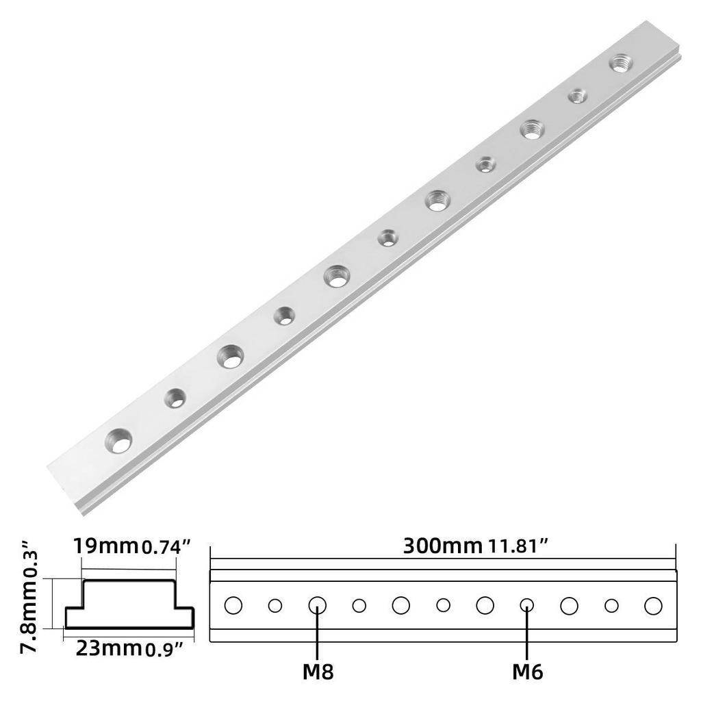 300mm Linear Slide Rail & Block: Aluminum Groove Slide for Table Saw, Engraving Machine, & Workbench DIY Modifications.