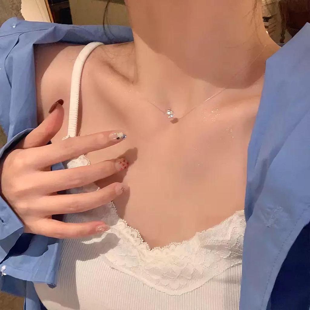 Женское летнее роскошное ожерелье из титановой стали - Дизайн высокого класса, кулон на ключицу