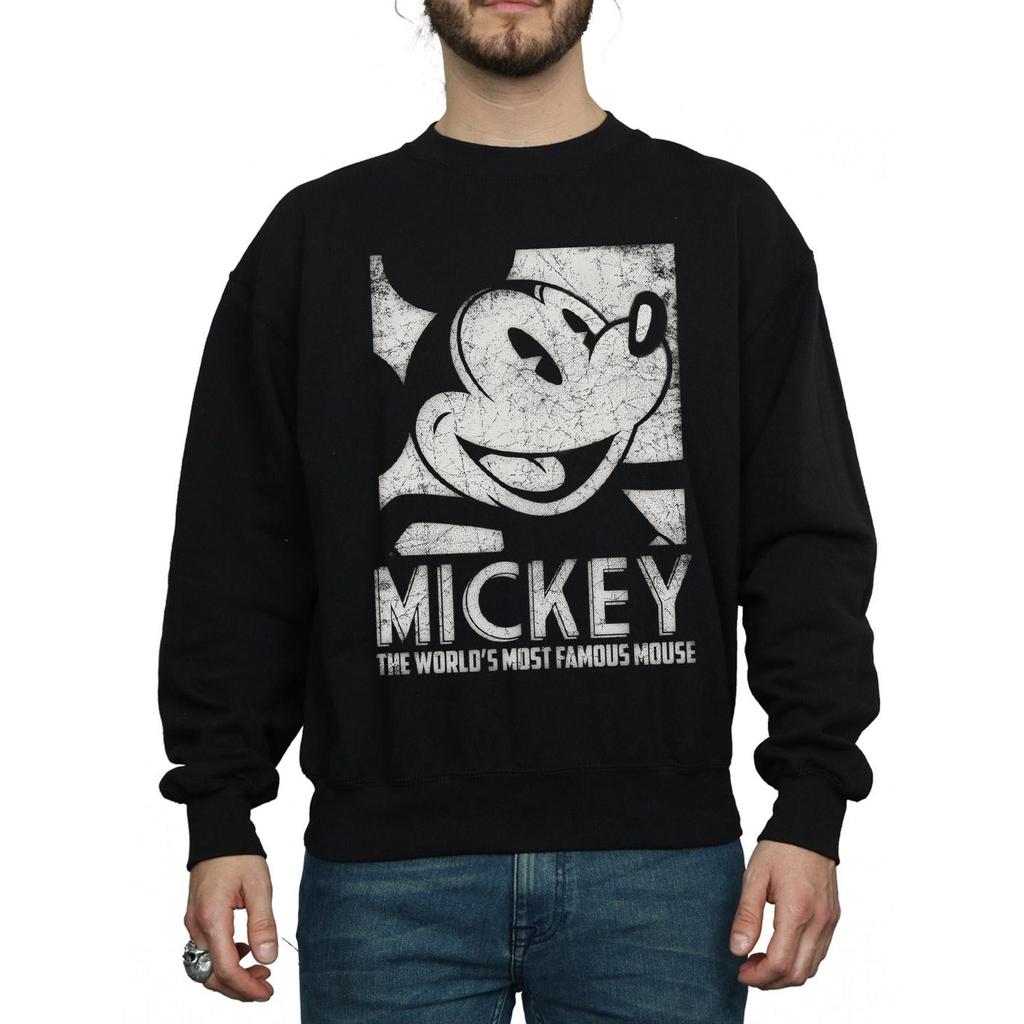 Disney Mens Mickey Mouse Most Famous Sweatshirt